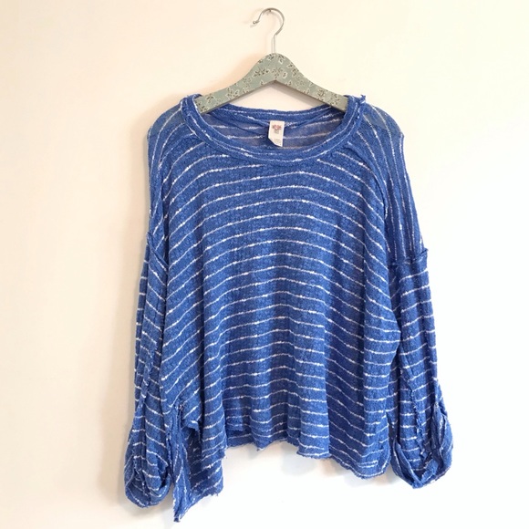 Free People | Island Girl Hacci Top Blue Stripe